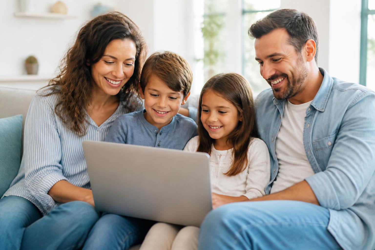 Family reviewing health insurance options with a licensed producer